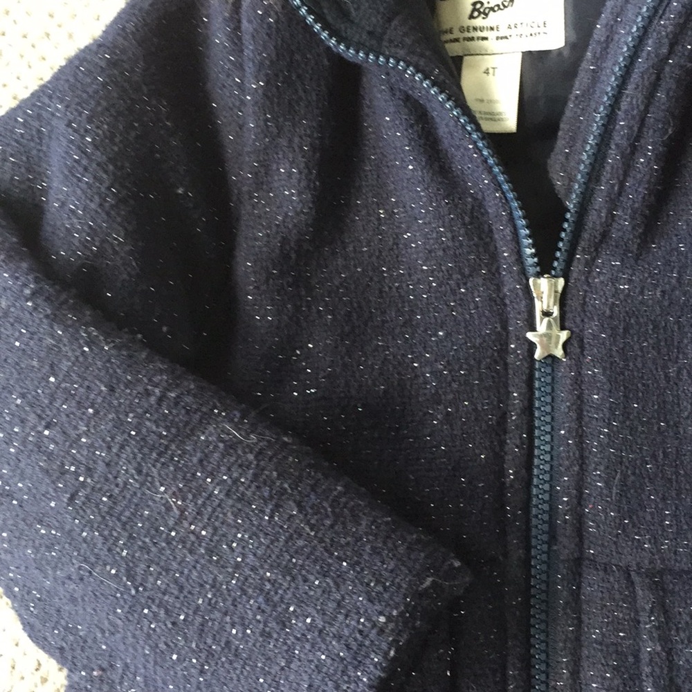 Navy blue parka with faux fur - Picture 3 of 3